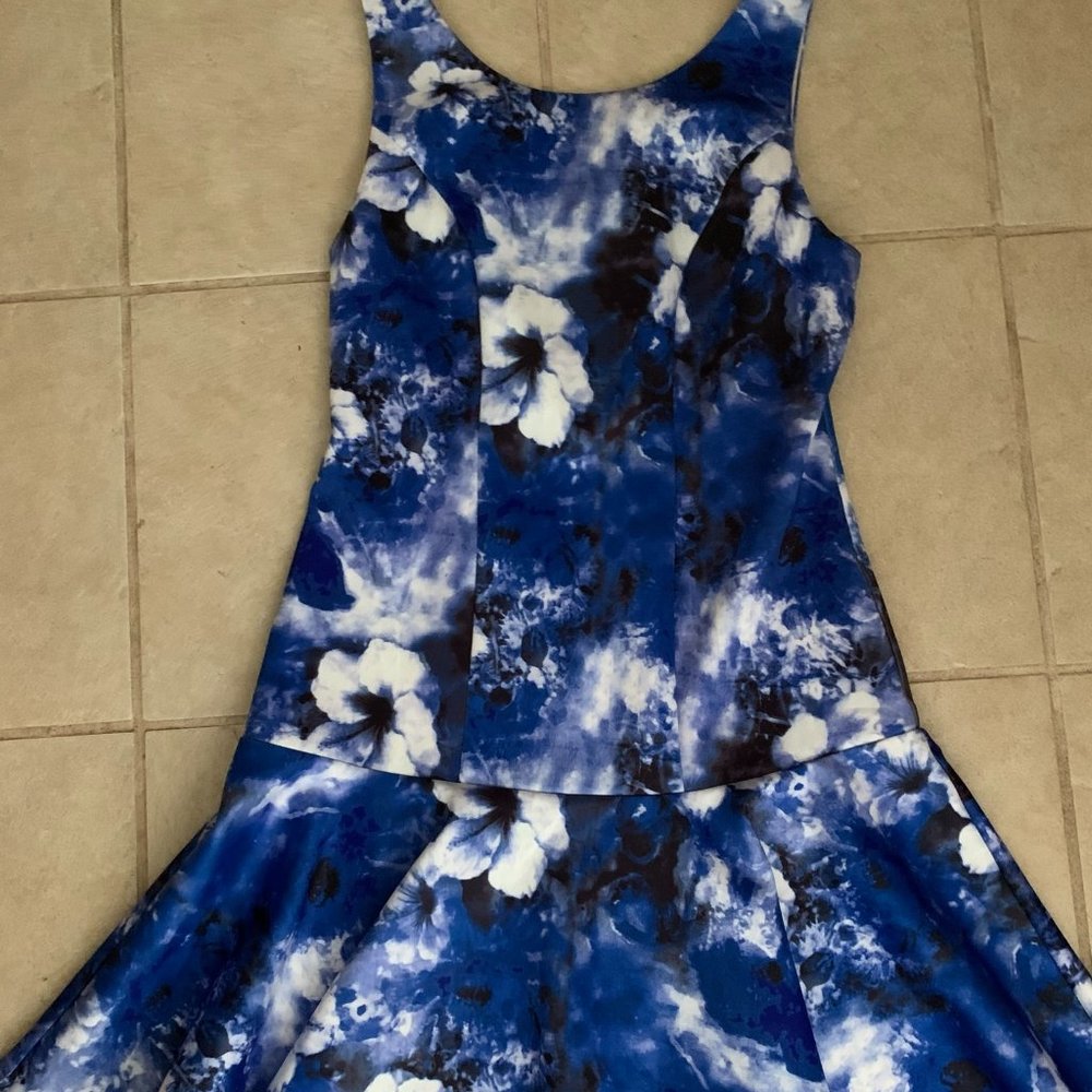 Rhyme Los Angeles blue floral dress women S